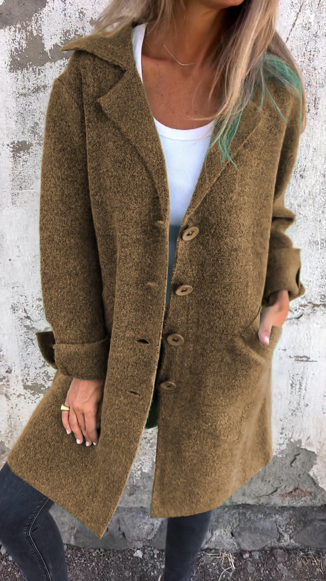 Isabella - Casual Long Coat With Lapels