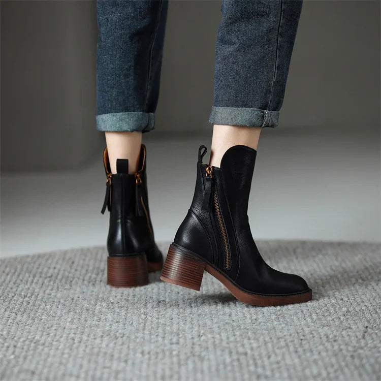 Sonia™ | Leather Ankle Boots
