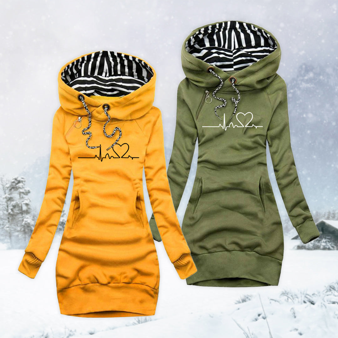 Cristina™ - Dress sweater with heartbeat print