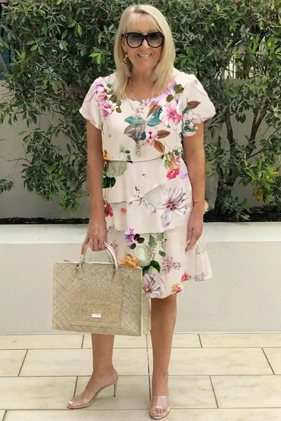 Maureen | Multi-Plant Cascading Floral Dress