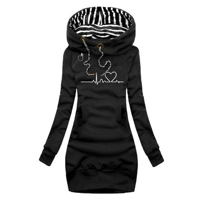Cristina™ - Dress sweater with heartbeat print